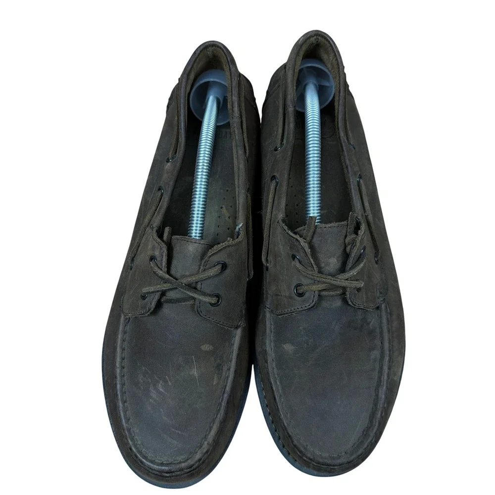 Thursday Boot Co Boat Shoes Mens 10 Brown Leather Lug Sole Handcrafted Mocs